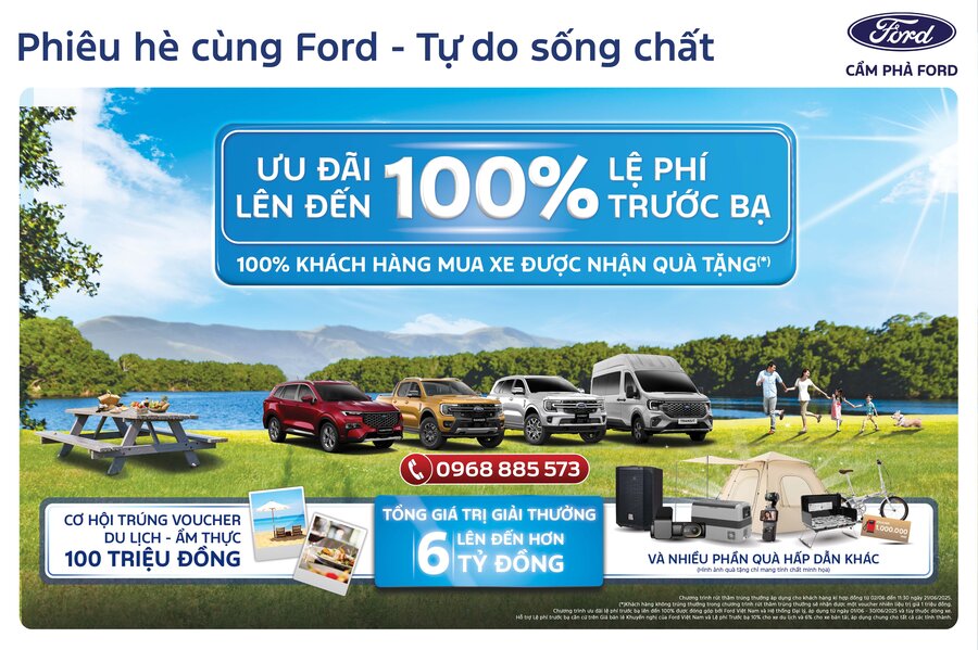 Phiêu Hè Cùng Ford – Tự Do Sống Chất - Ưu Đãi Tháng 6 tại Cẩm Phả Ford